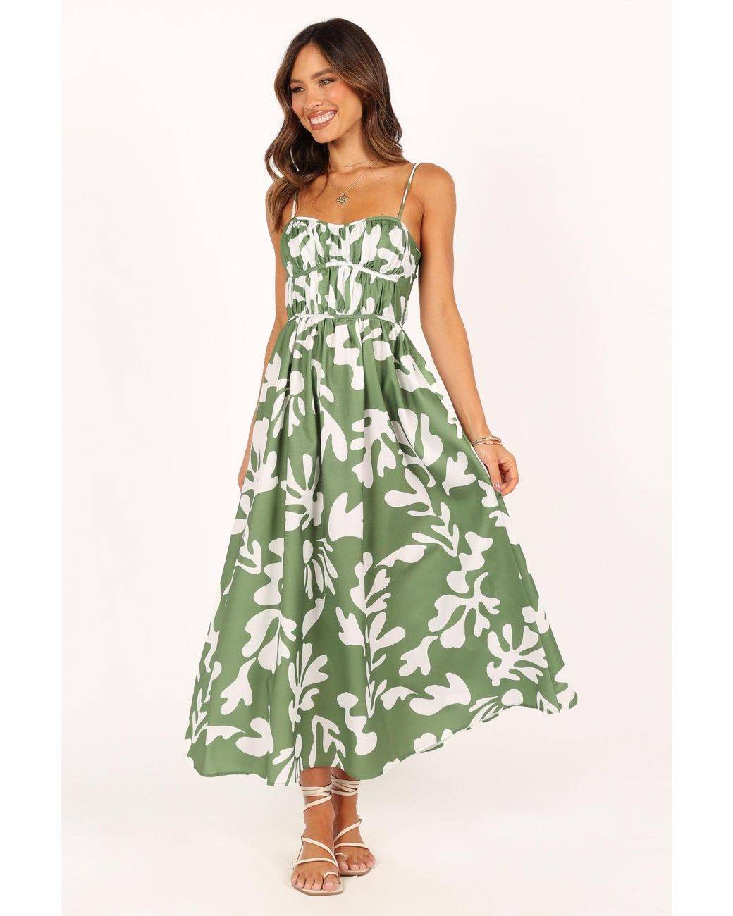 Petal & Pup Payton Midi Dress in Green | Lyst