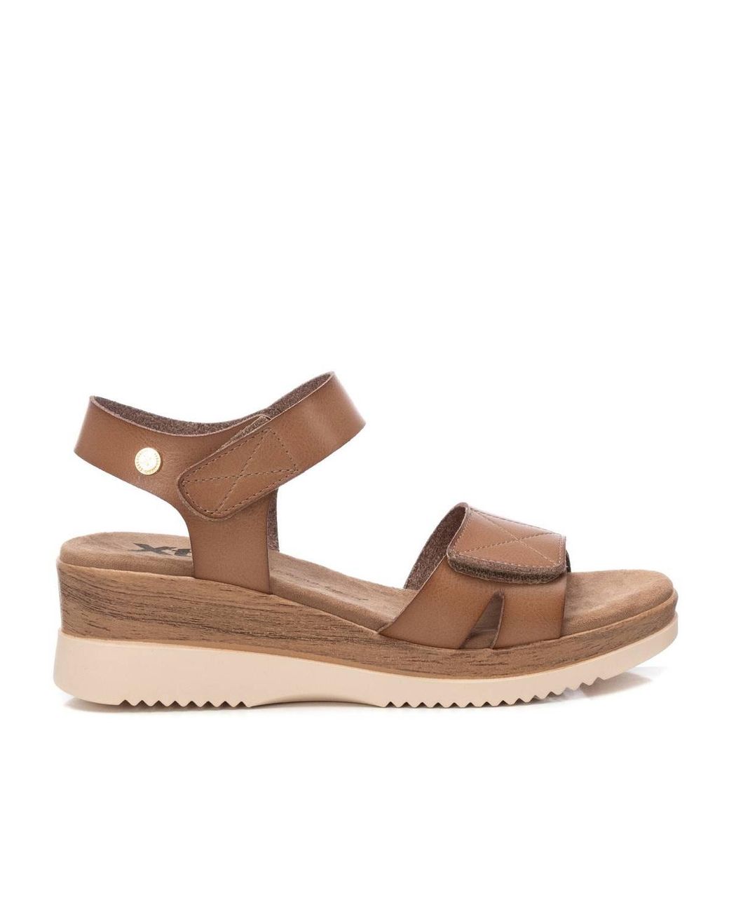 Xti Brown Low Wedge Sandals By