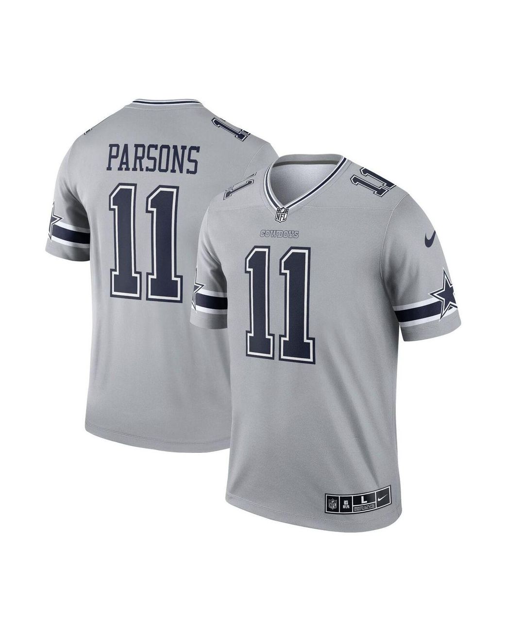Nike Micah Parsons Gray Dallas Cowboys Inverted Legend Player Jersey ...