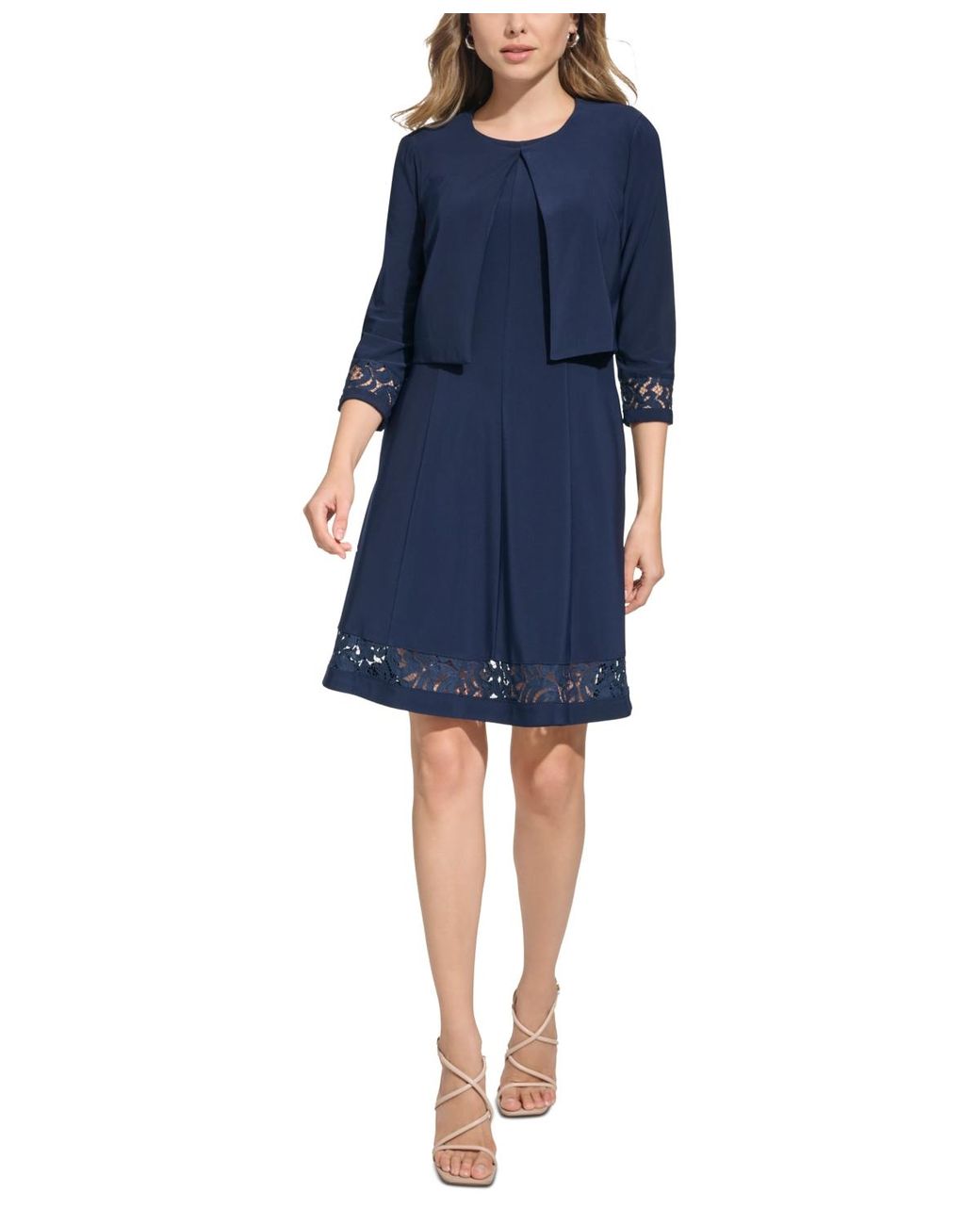 Jessica Howard 2 pc. Lace trim Jacket Dress in Blue Lyst