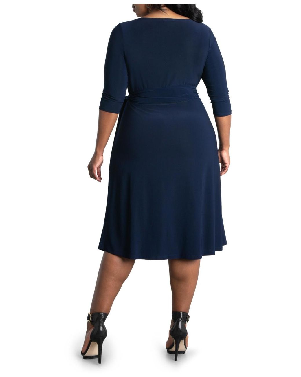 Kiyonna Women's Plus Size Sweetheart Knit Wrap Dress 5X Plum Kiyonna Women\u0027s Plus Size Sweetheart Midi Cocktail Wrap Dress