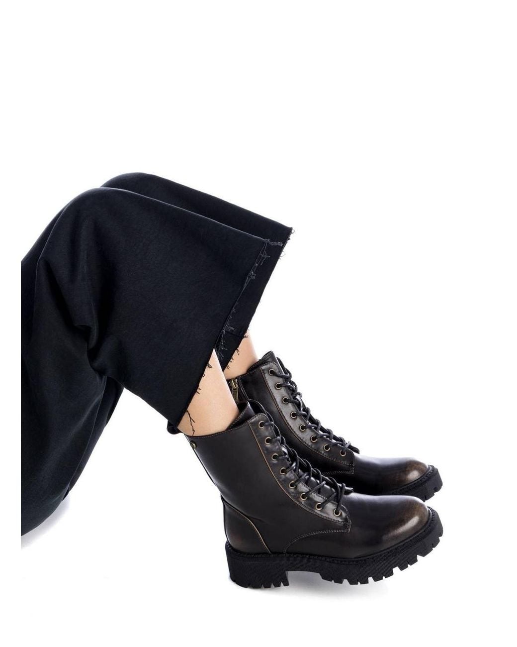 Xti Black Combat Booties By