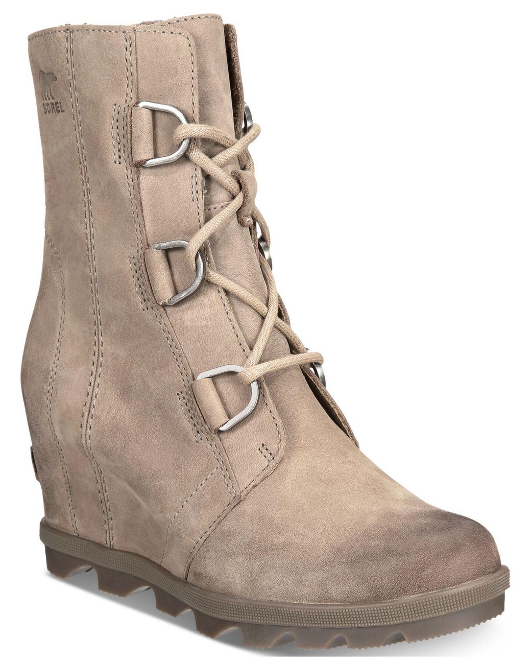 sorel joan of arctic ii leather waterproof wedge bootie