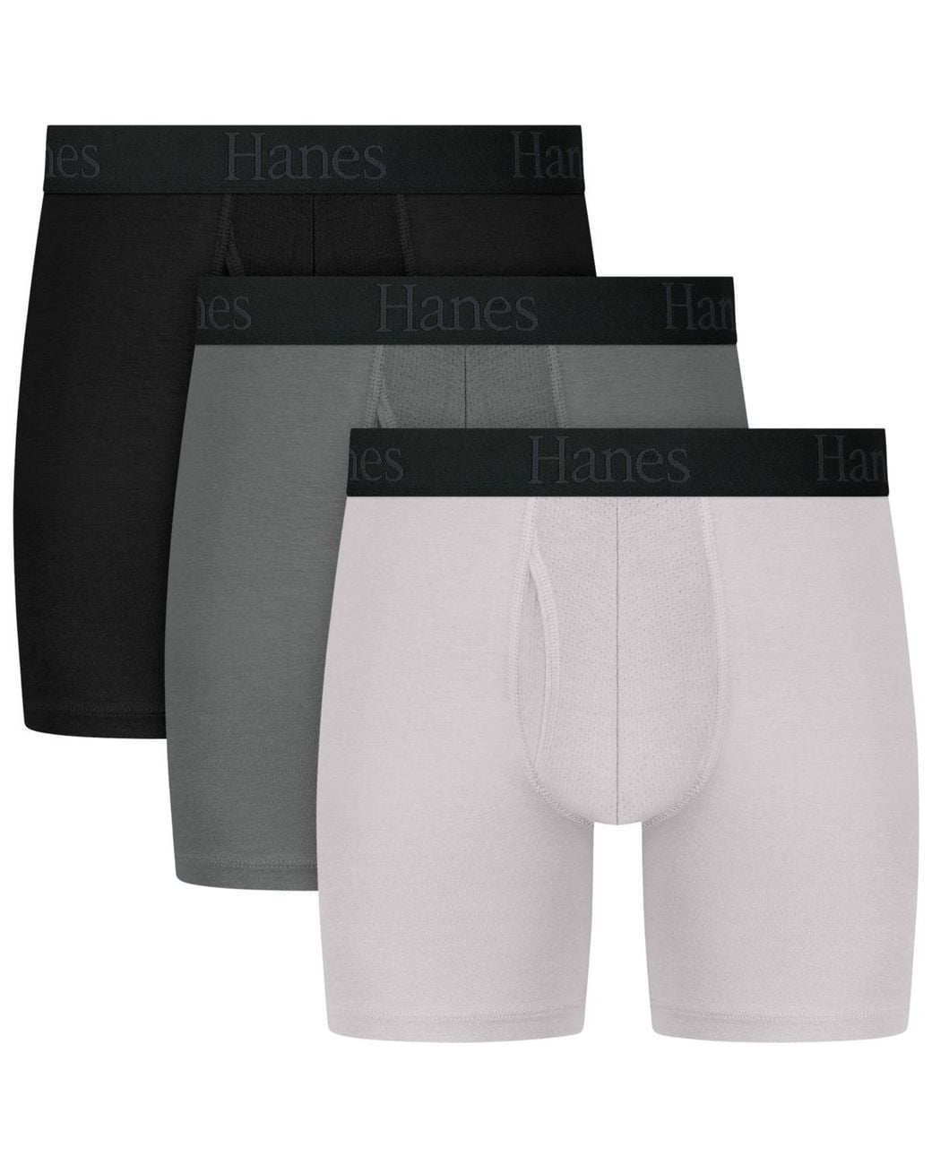 Hanes Black Ultimate Comfort Flex Fit Boxer Briefs for men