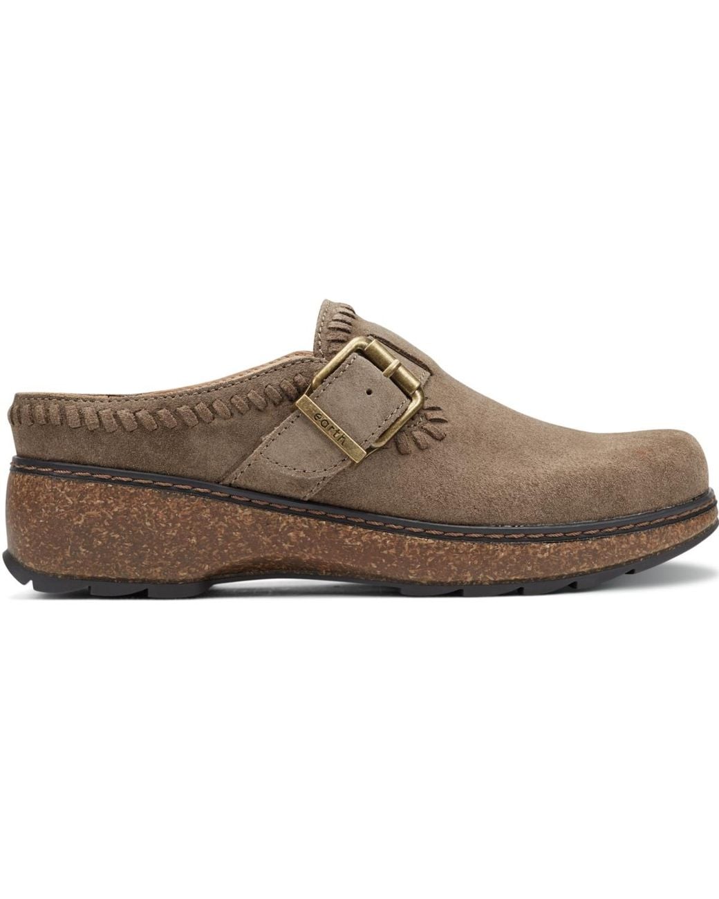 Earth Brown Kay Stitched Round Toe Clogs
