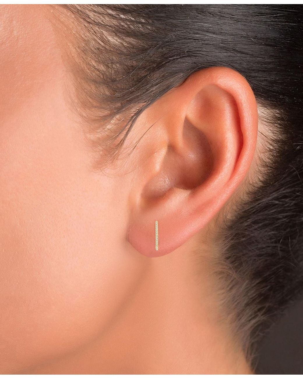 Macy's Metallic Pave huggie Stud Earrings