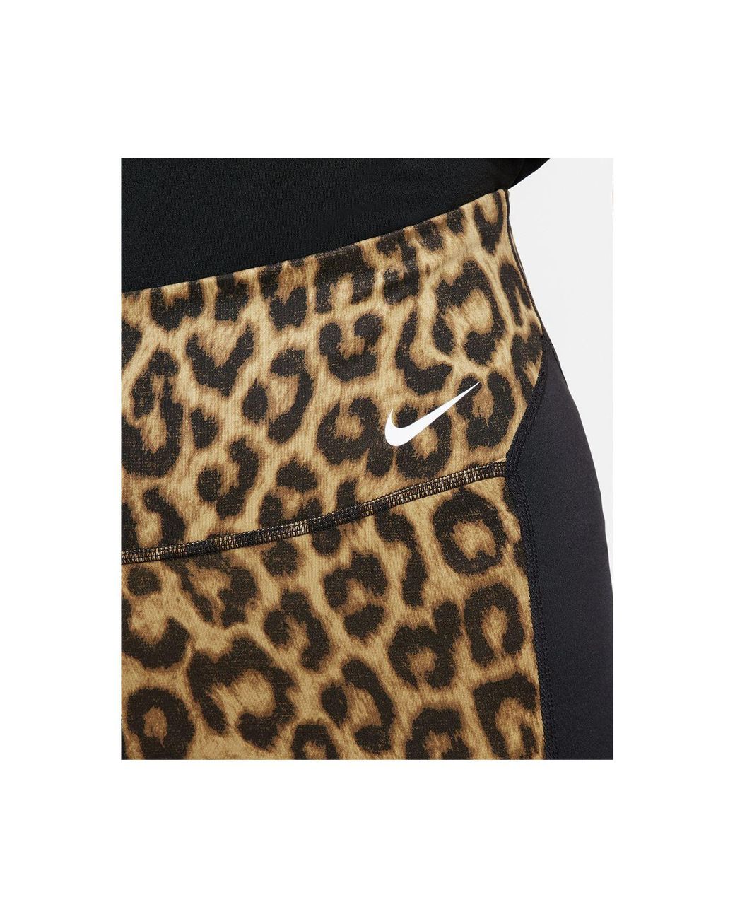Nike One Women's Mid-Rise Animal Printed Glitter Leopard Leggings XS Green