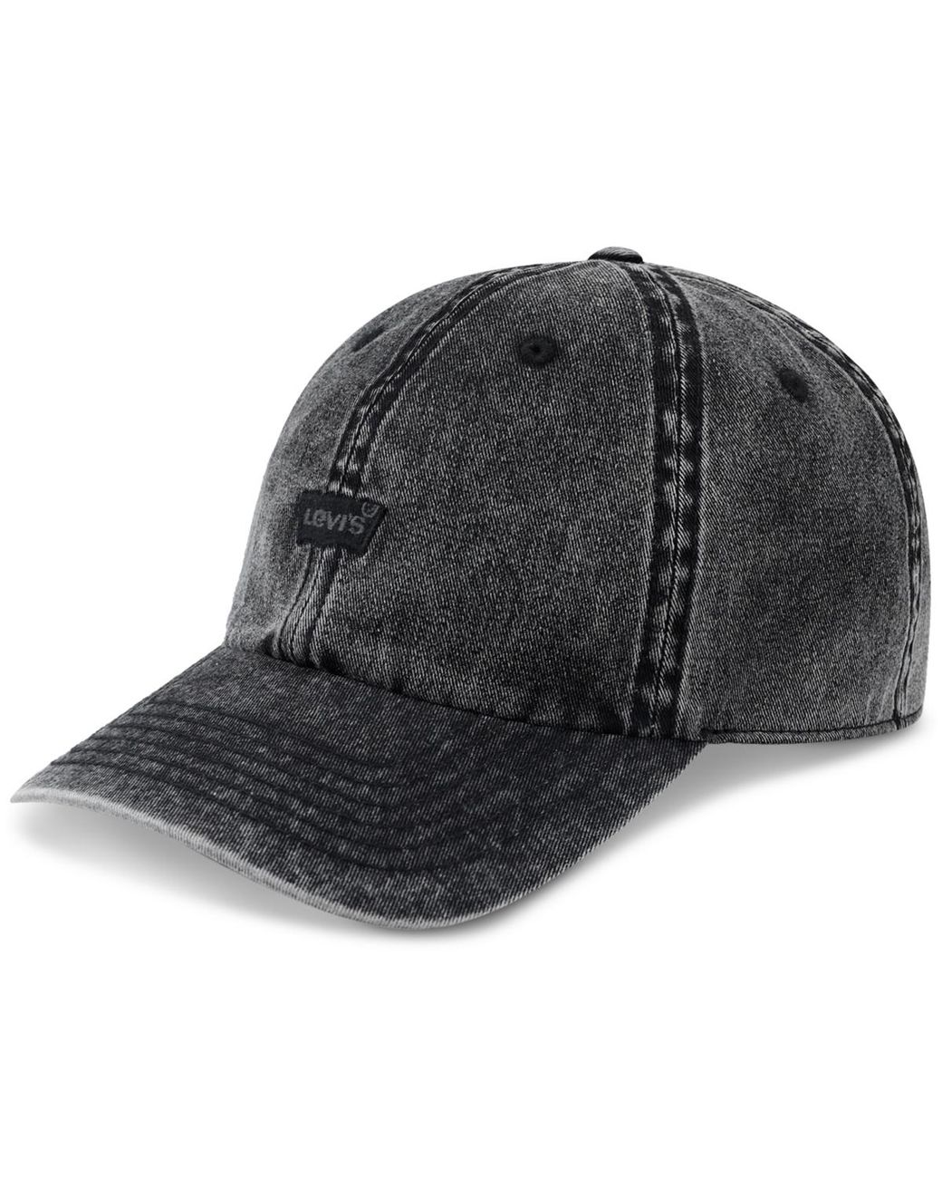 Levi's Black Snow Washed Batwing Logo Baseball Hat for men
