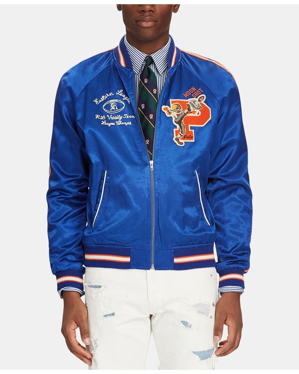 Cotton Letterman Bomber Jacket 