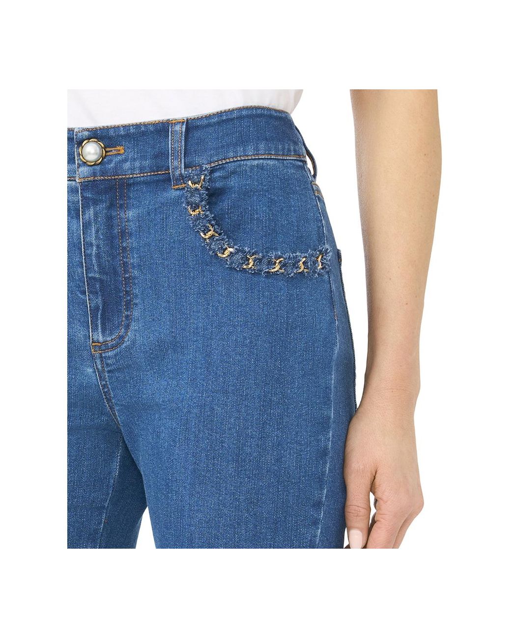 Cece Blue Fitted Bootcut Denim Jeans