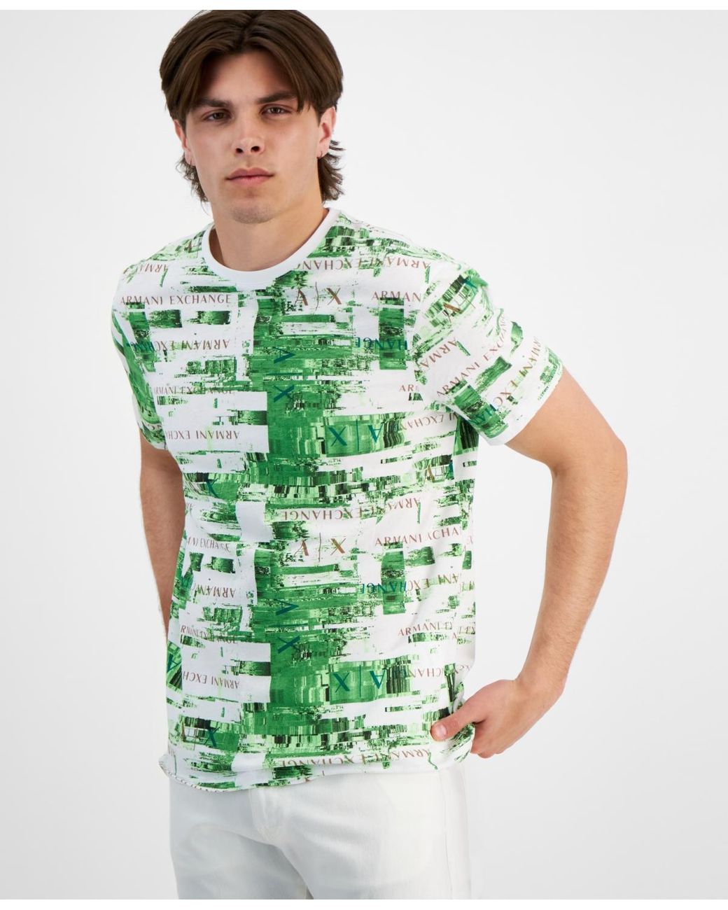 Armani exchange best sale green t shirt