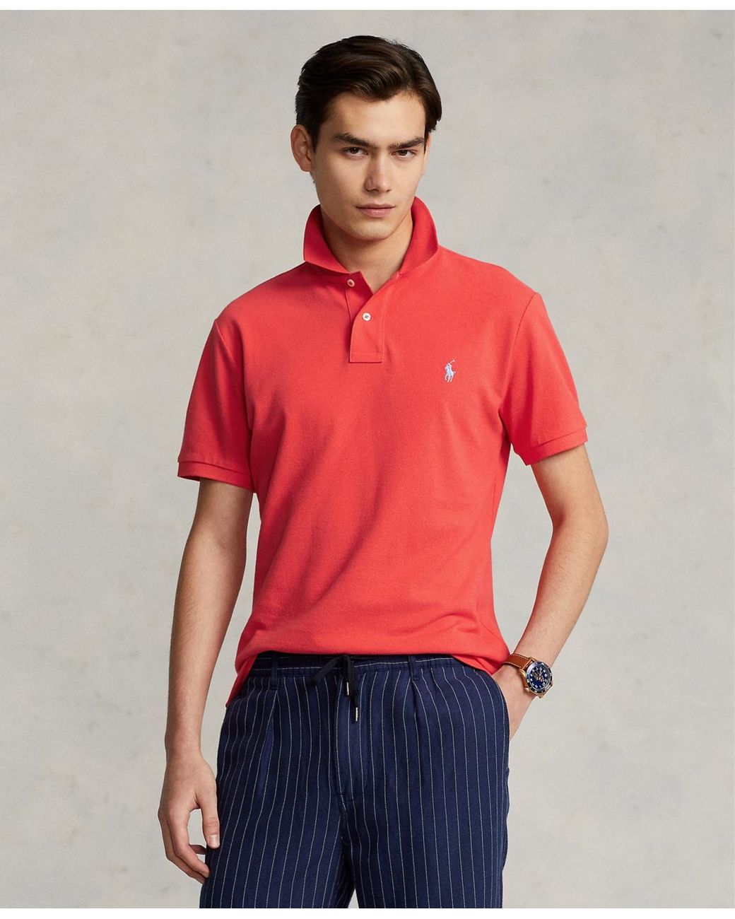 Polo Ralph Lauren Classic-fit Mesh Polo in Red for Men | Lyst