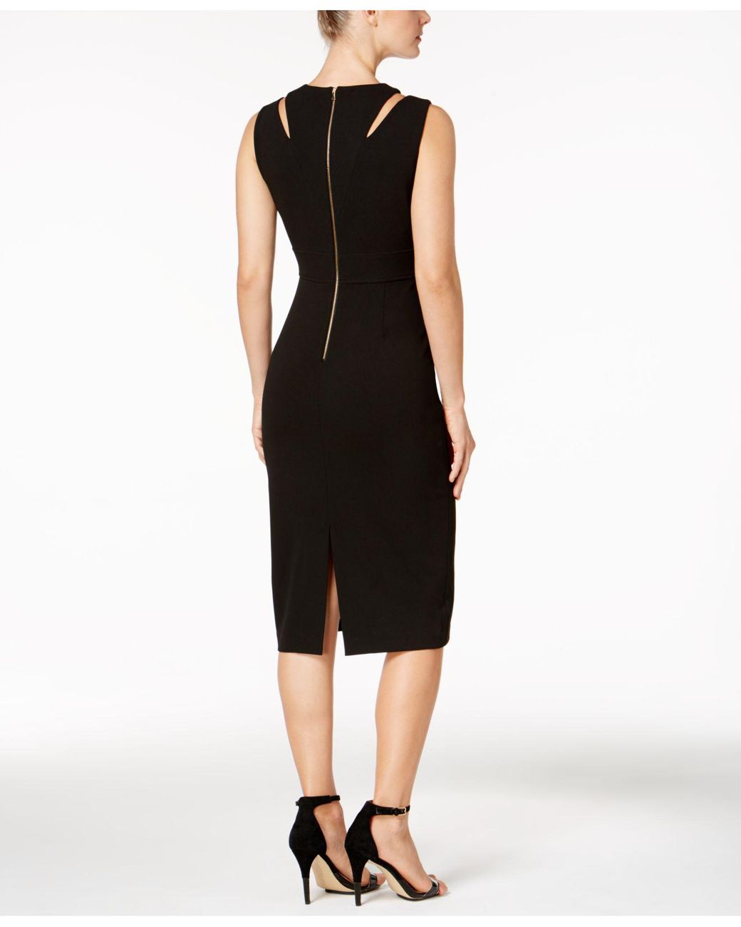 Calvin Klein Cutout Sheath Dress in Black | Lyst