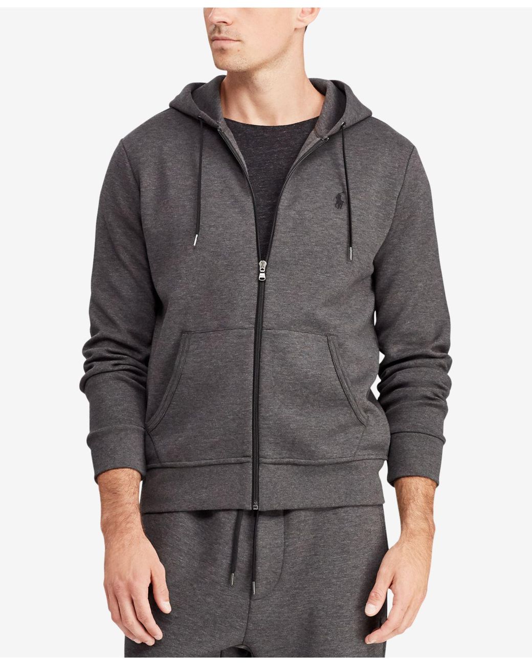 Polo Ralph Lauren Synthetic Double-knit Full-zip Hoodie in Gray for Men |  Lyst