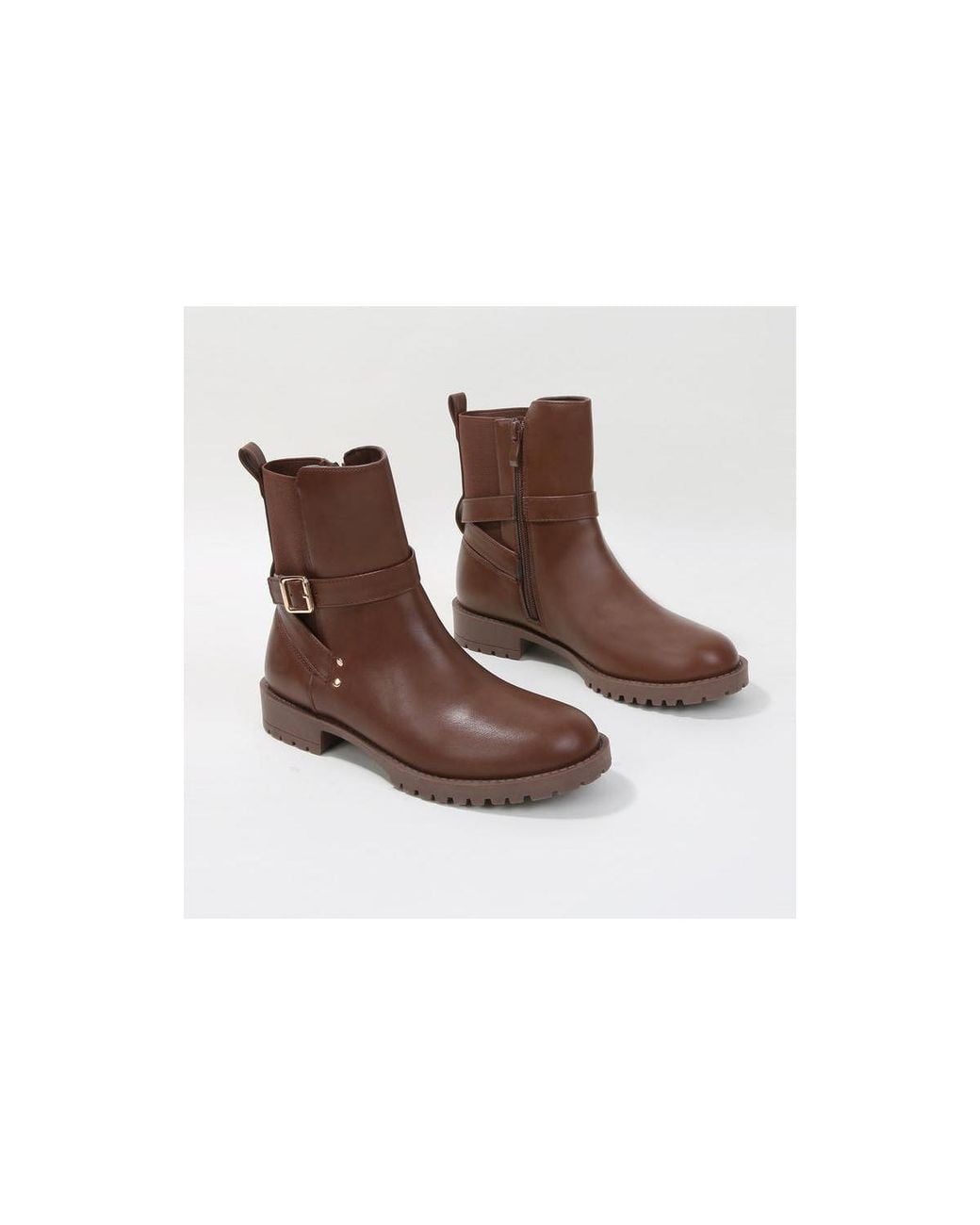 BERNESS Brown Parvin Moto Booties