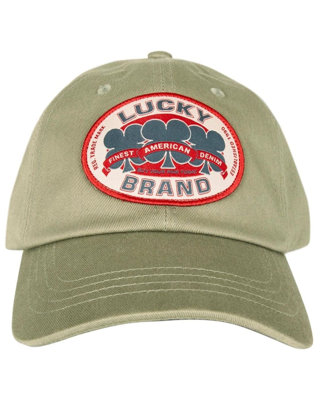 Lucky Brand Green Oval Clover Patch Trucker Hat
