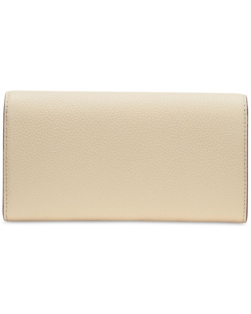 Ralph Lauren Pebbled Leather Cameryn Flap Wallet in Natural