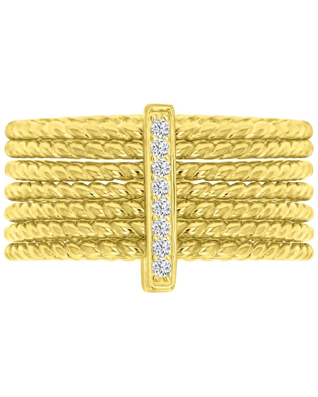 Macy's Yellow Cubic Zirconia Multilayer Textured Statement Ring