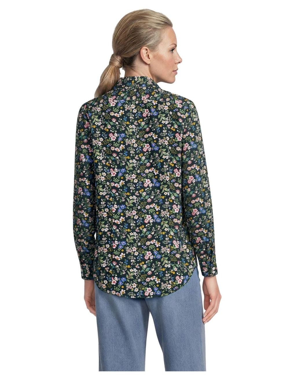 Lands' End No Iron Button Front Shirt in Green | Lyst