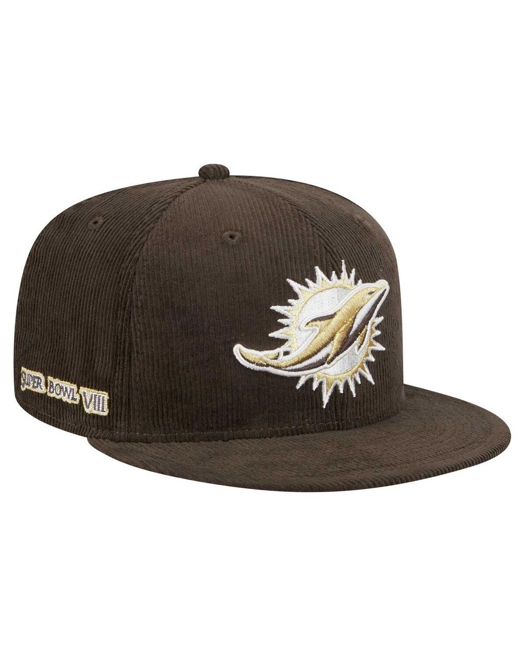 KTZ Brown Miami Dolphins Choco Cord 59fifty Fitted Hat for men