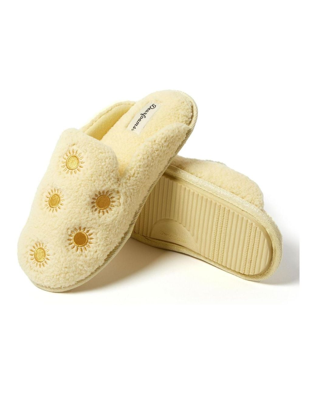Dearfoams Metallic Christmas Tree Teddy Scuff Slipper