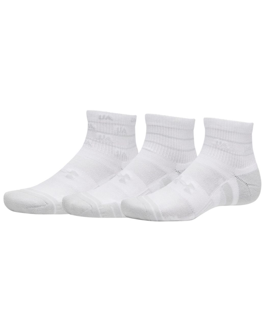 Under Armour White Ua Performance Tech Quarter Socks for men