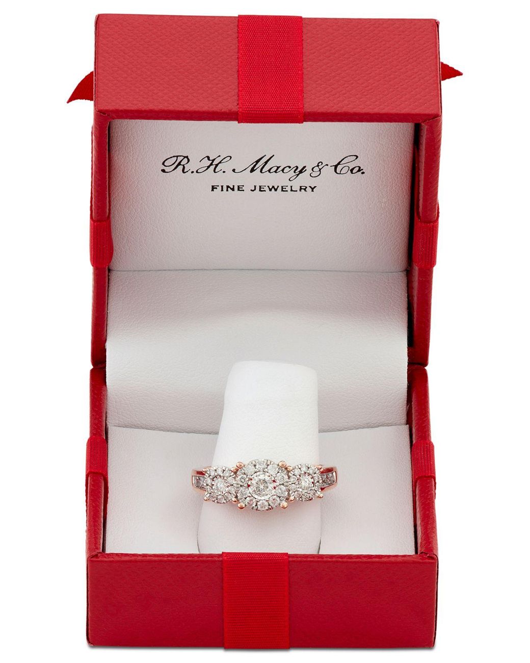 Macy's Diamond Three Stone Engagement Ring (3/4 Ct. T.w.) In 14k Gold in  Metallic | Lyst