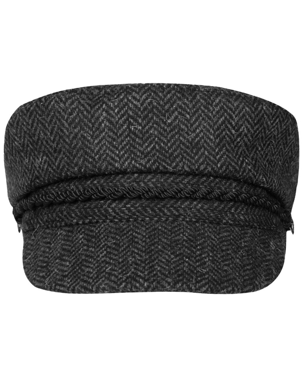 Ralph Lauren Black Herringbone Brim Hat