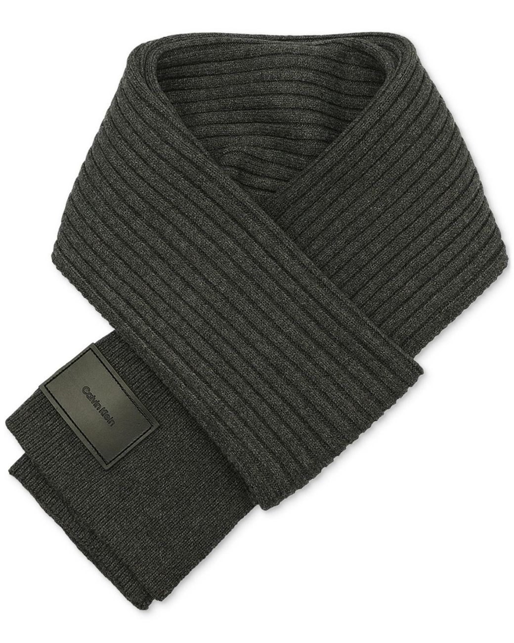 Calvin Klein Gray Mixed Stitch Scarf for men
