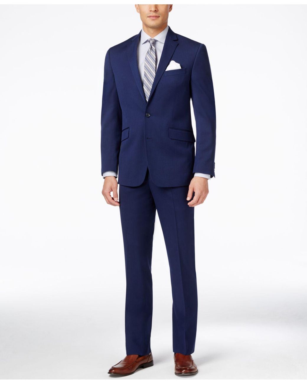 Kenneth Cole Reaction Men's Bright Blue Sharkskin Slim-fit Suit for Men |  Lyst
