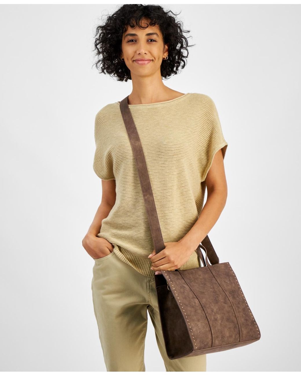 Style & Co. Brown Boxy Medium Tote