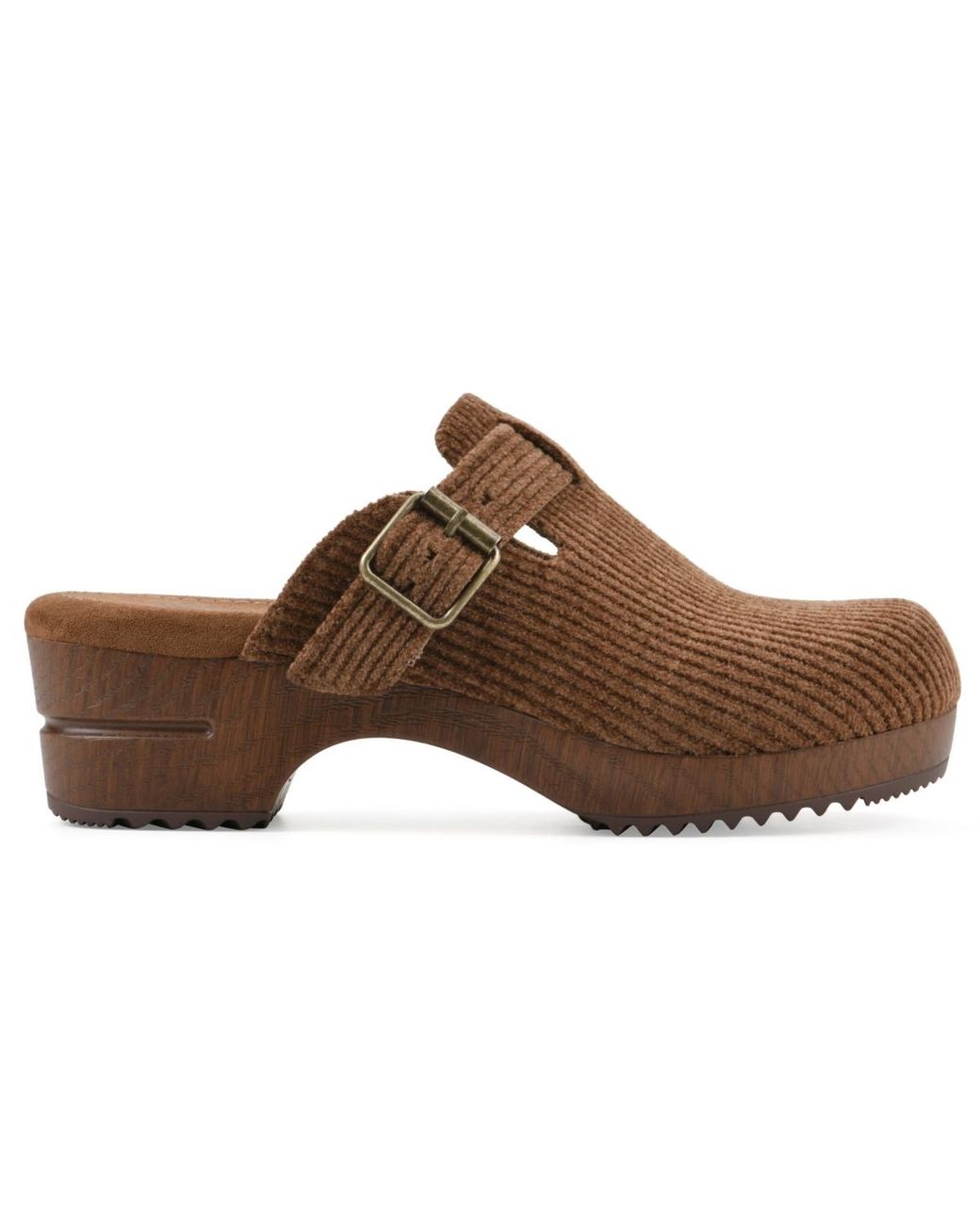 White Mountain Brown Bistros Platform Mule Clogs