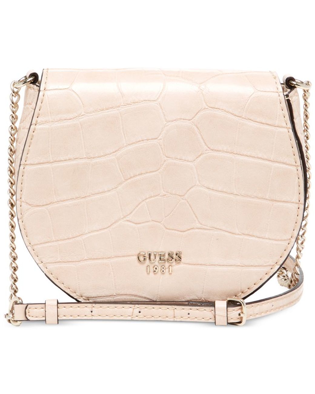 Guess Cate Mini Saddle Crossbody Bag in Shell (Natural) Lyst