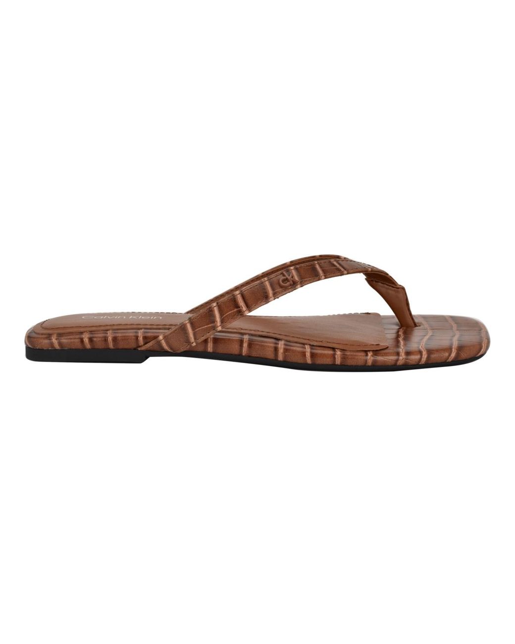 Calvin Klein Brown Stelea Flat Thong Sandals