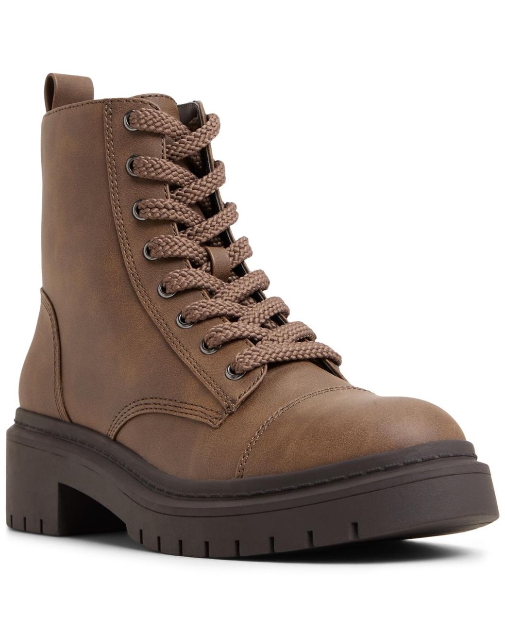 ALDO Brown Goer Combat Round Toe Boots