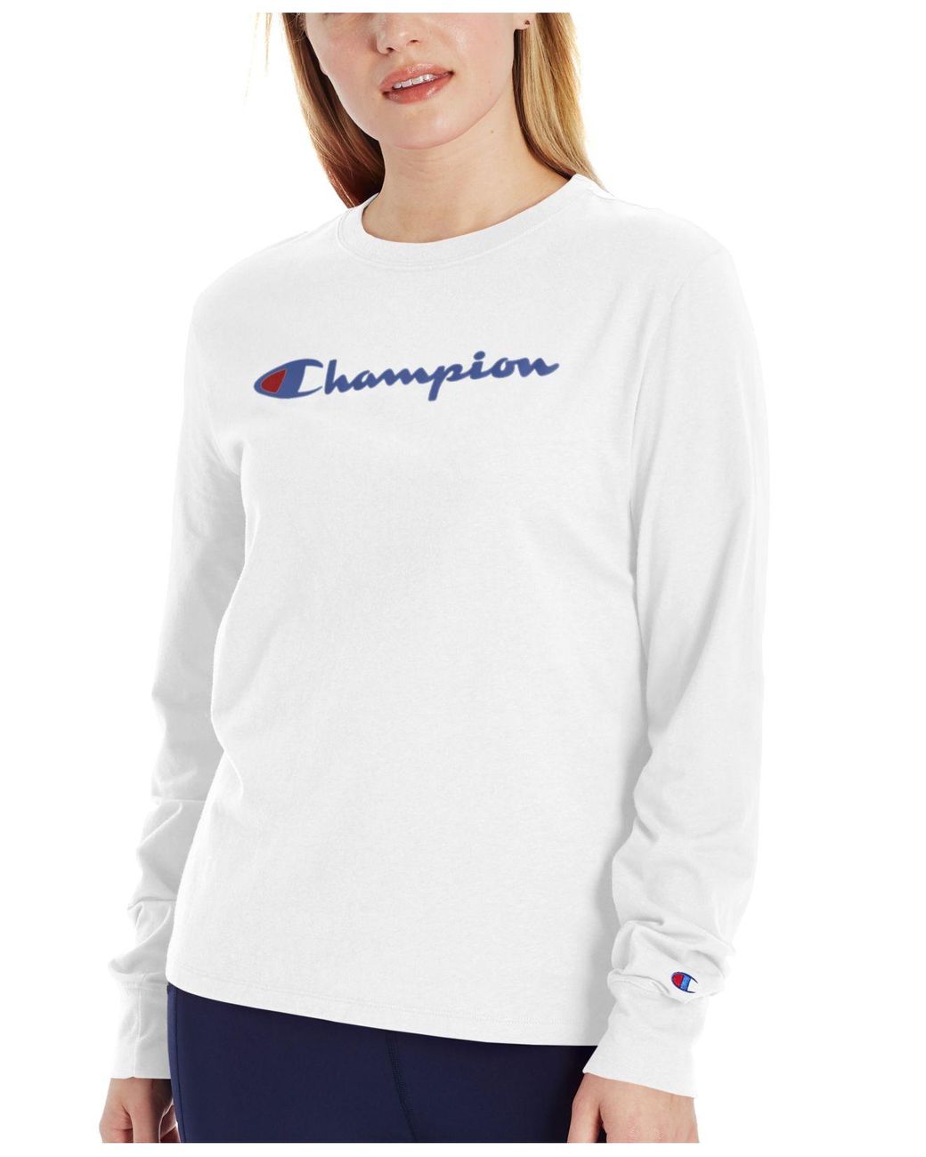 Champion Cotton Classic Long-sleeve T-shirt in White - Lyst