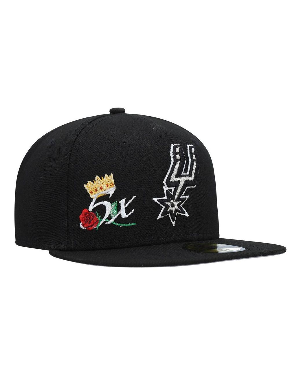 KTZ Black San Antonio Spurs Crown Champs 59fifty Fitted Hat for Men
