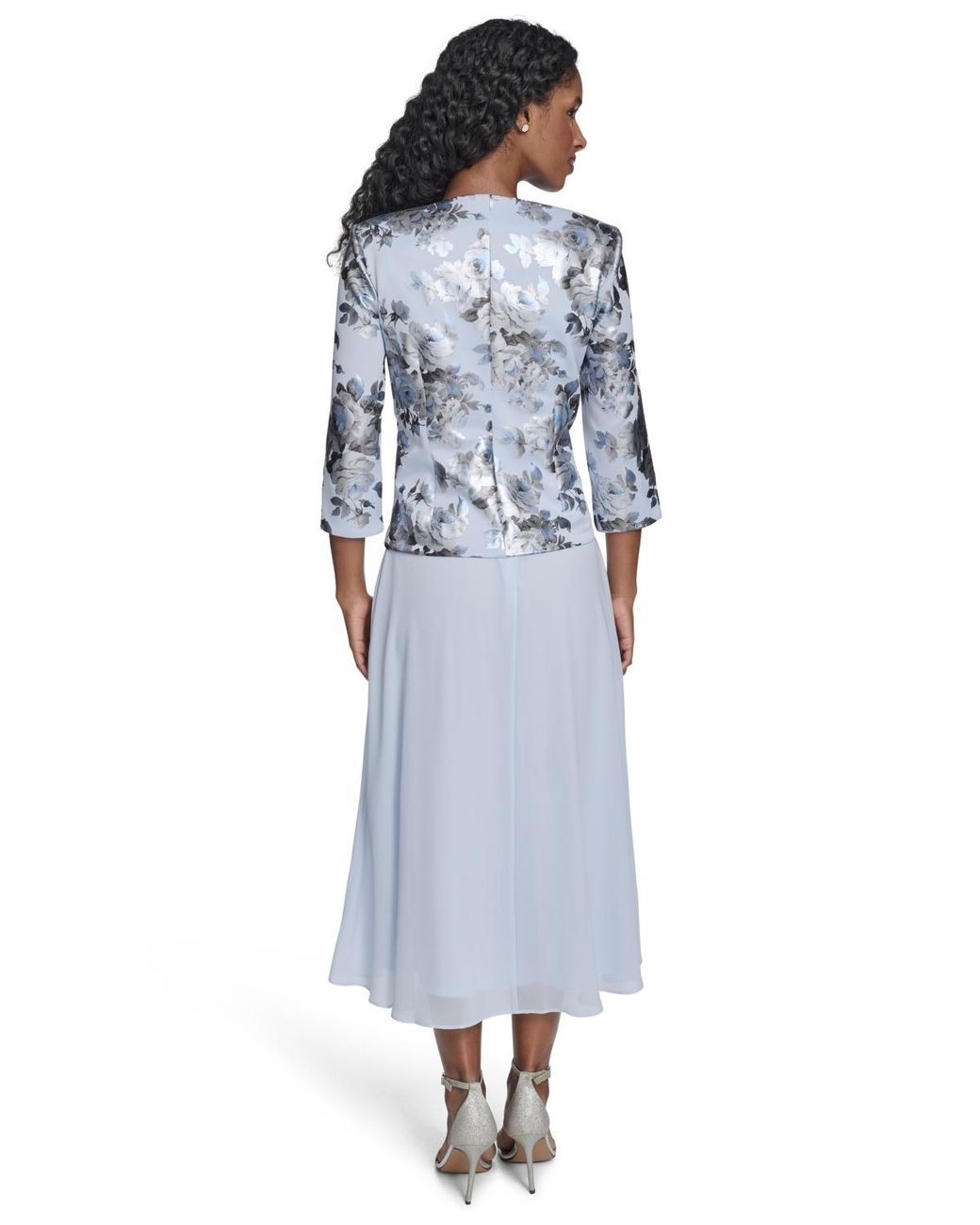 Jessica Howard Petite 2-pc. Printed Jacket & Midi Dress Set in Blue | Lyst
