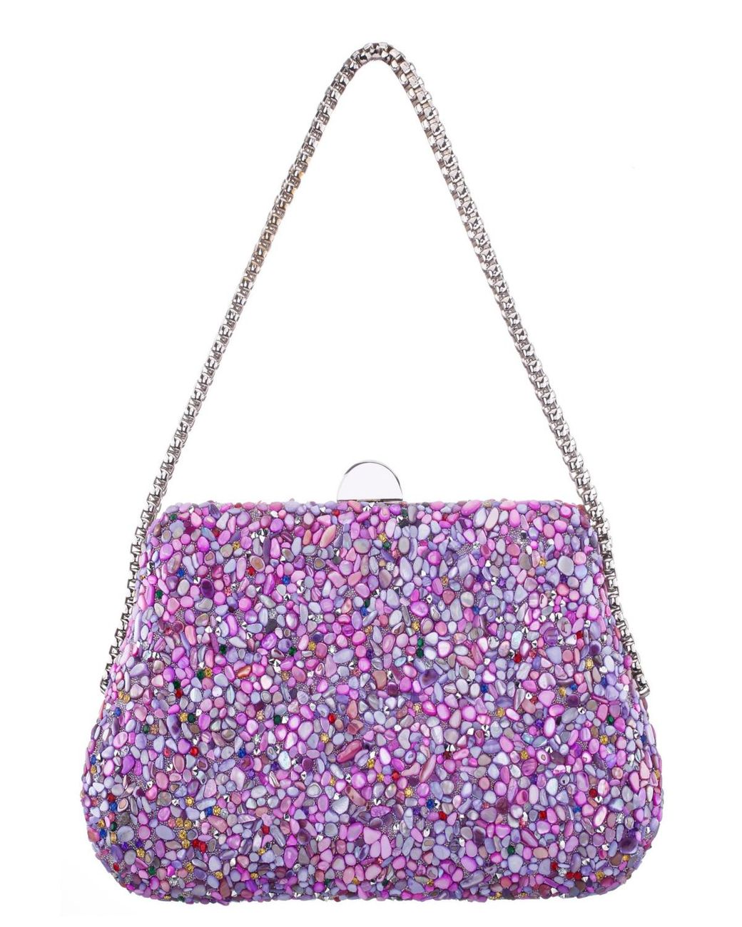 Nina Rock Candy Minaudiere Crystal Lift Lock Clutch in Purple | Lyst