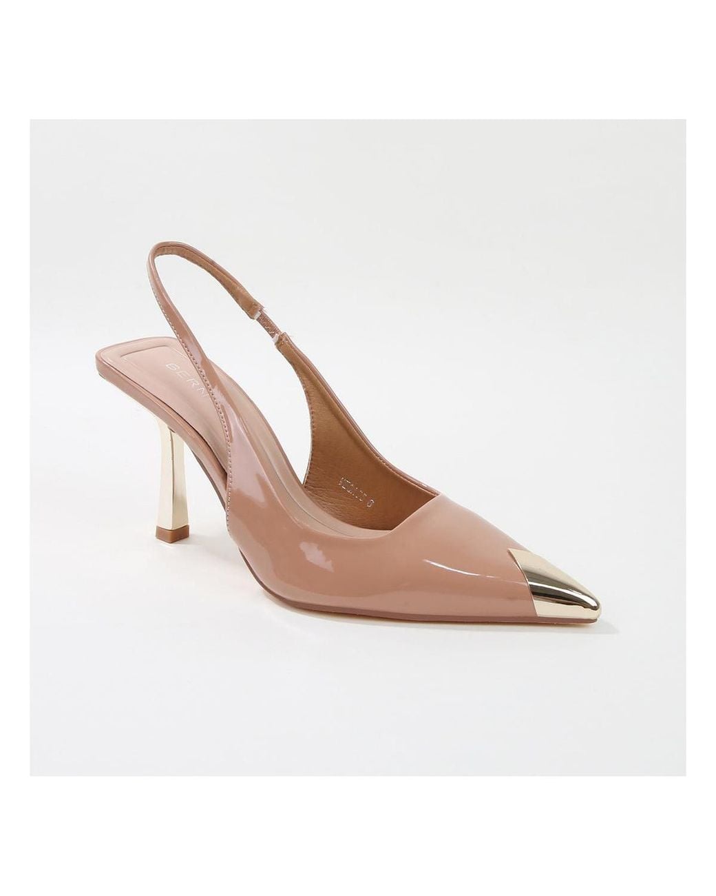 BERNESS White Vega Metallic Cap-toe Slingback