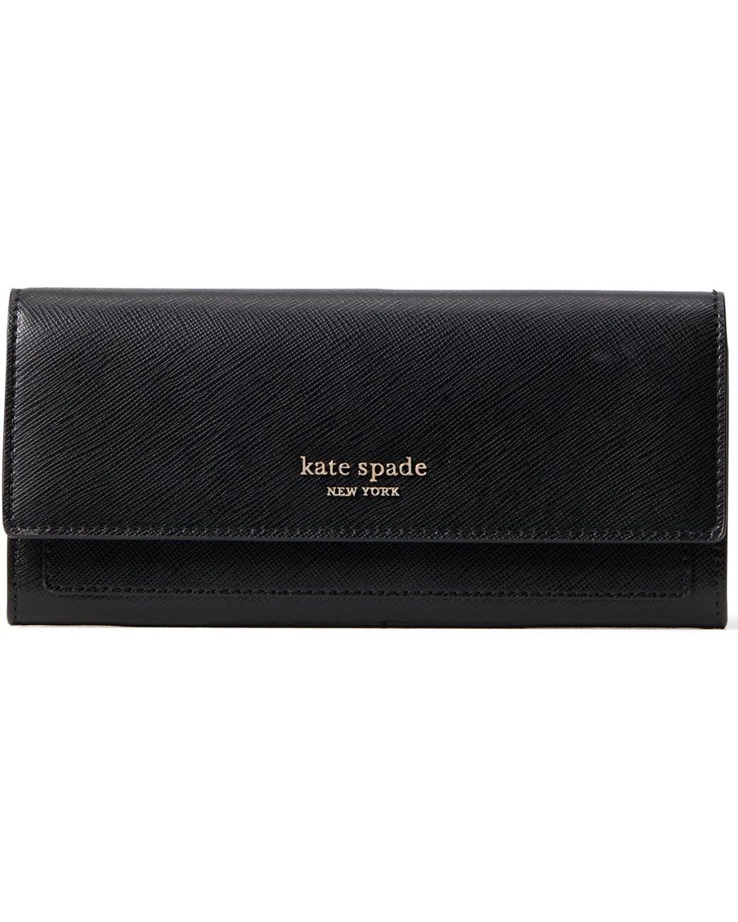 Kate Spade Spencer Slim Flap Wallet in Black | Lyst
