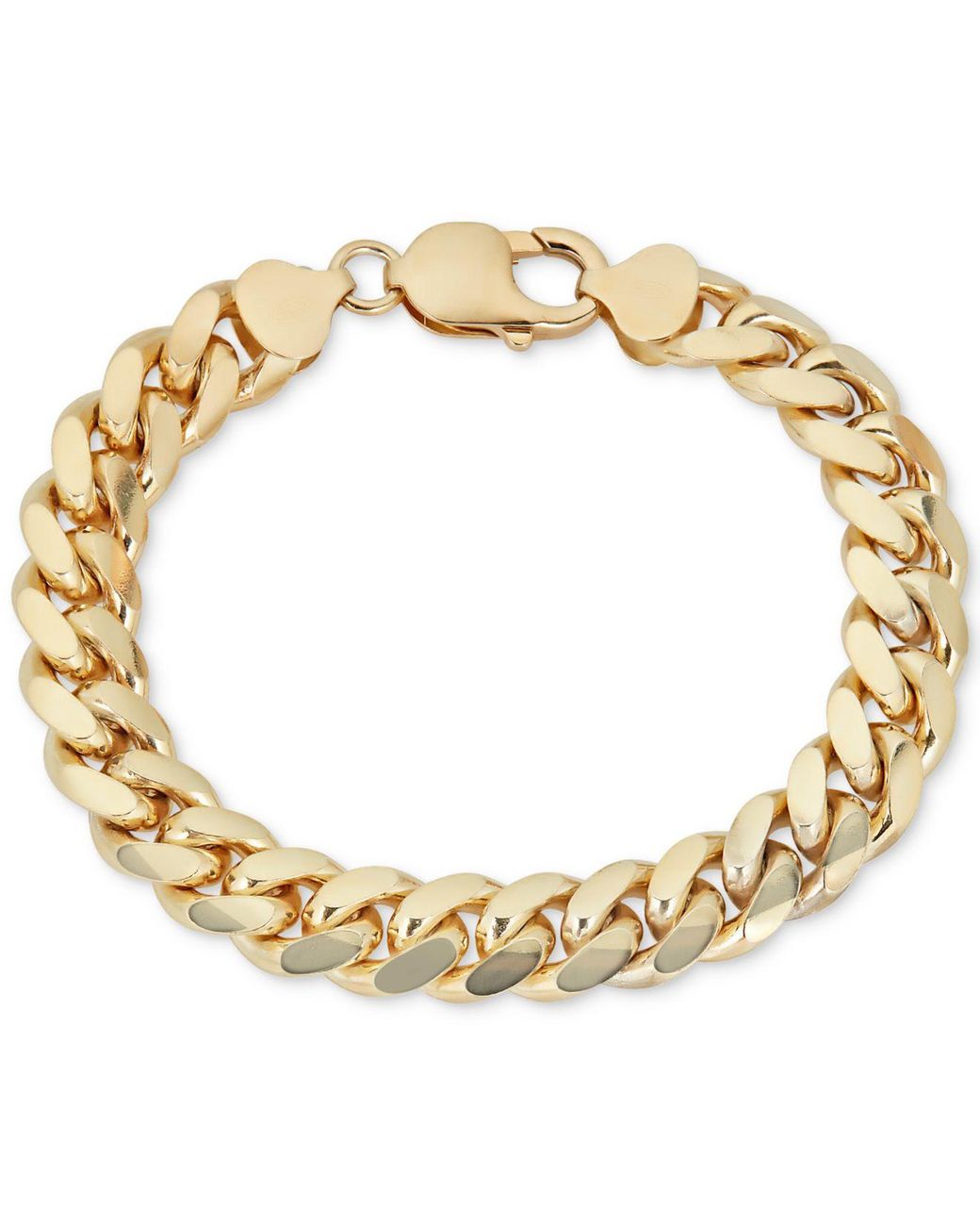 Macy's Wide Cuban Link Bracelet In 18k Goldplated Sterling Silver in