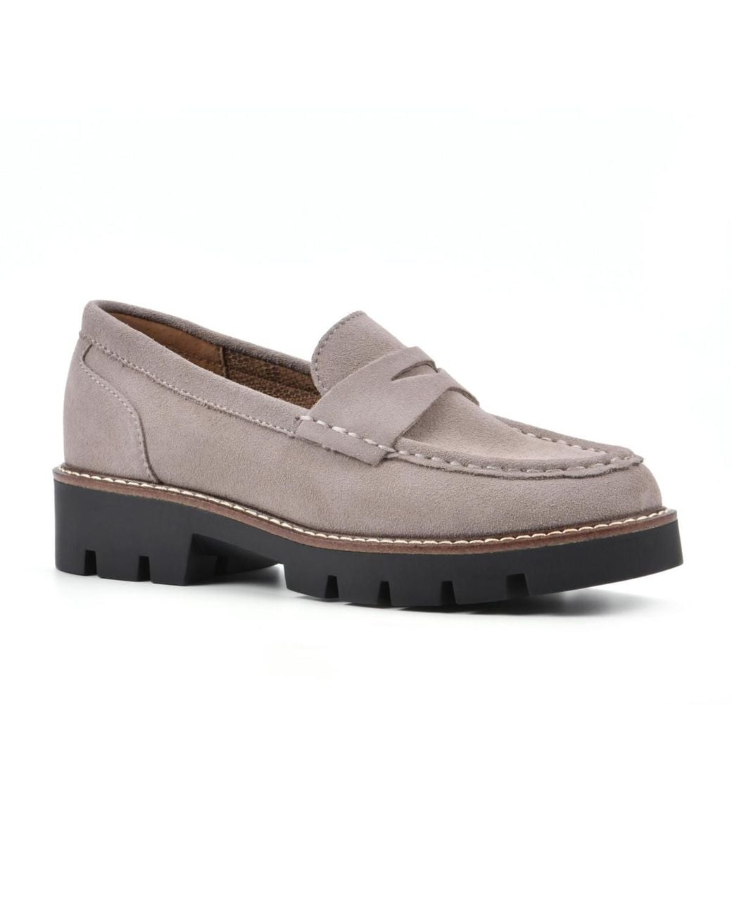 White Mountain Gray Gunner Lug Sole Loafers