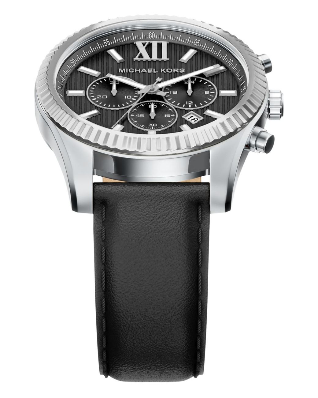 Michael Kors Gray Lexington Chronograph Leather Watch for men