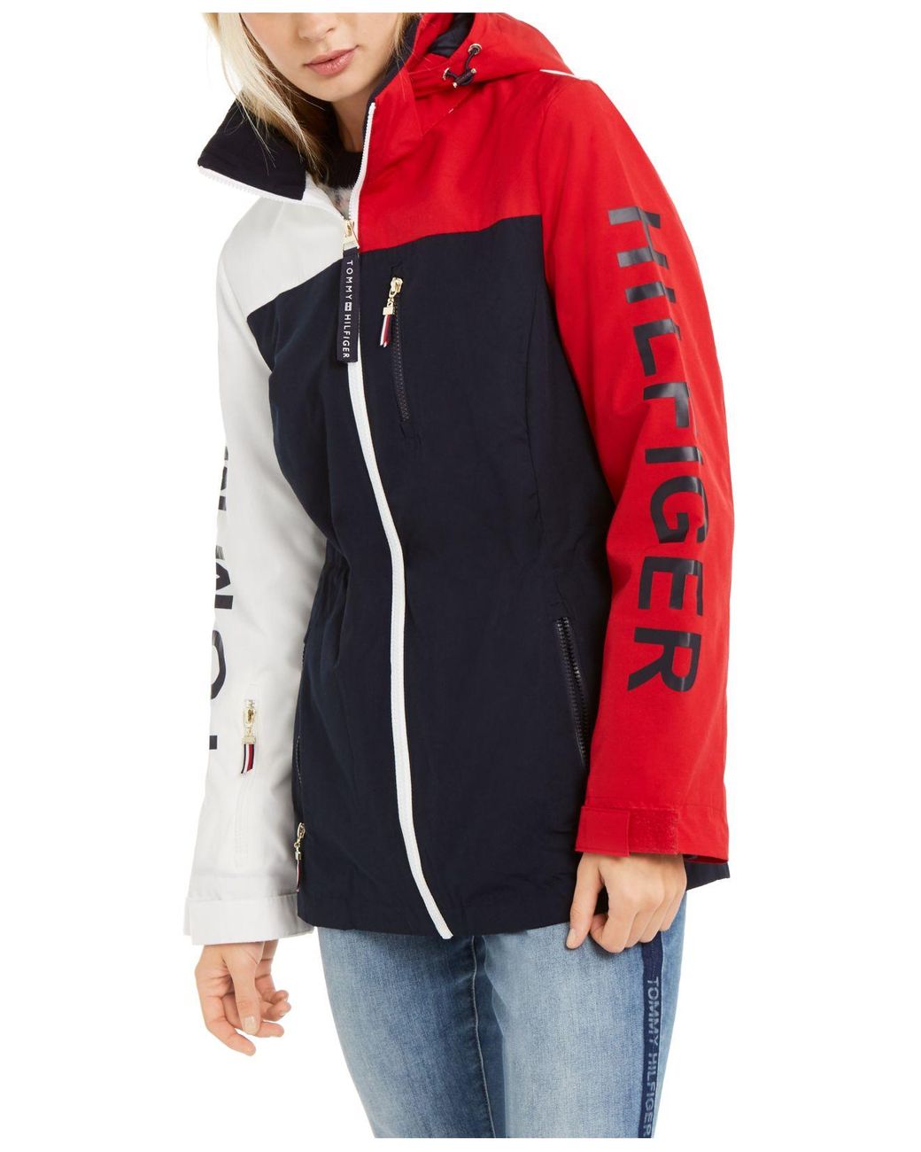 tommy hilfiger hooded rain jacket