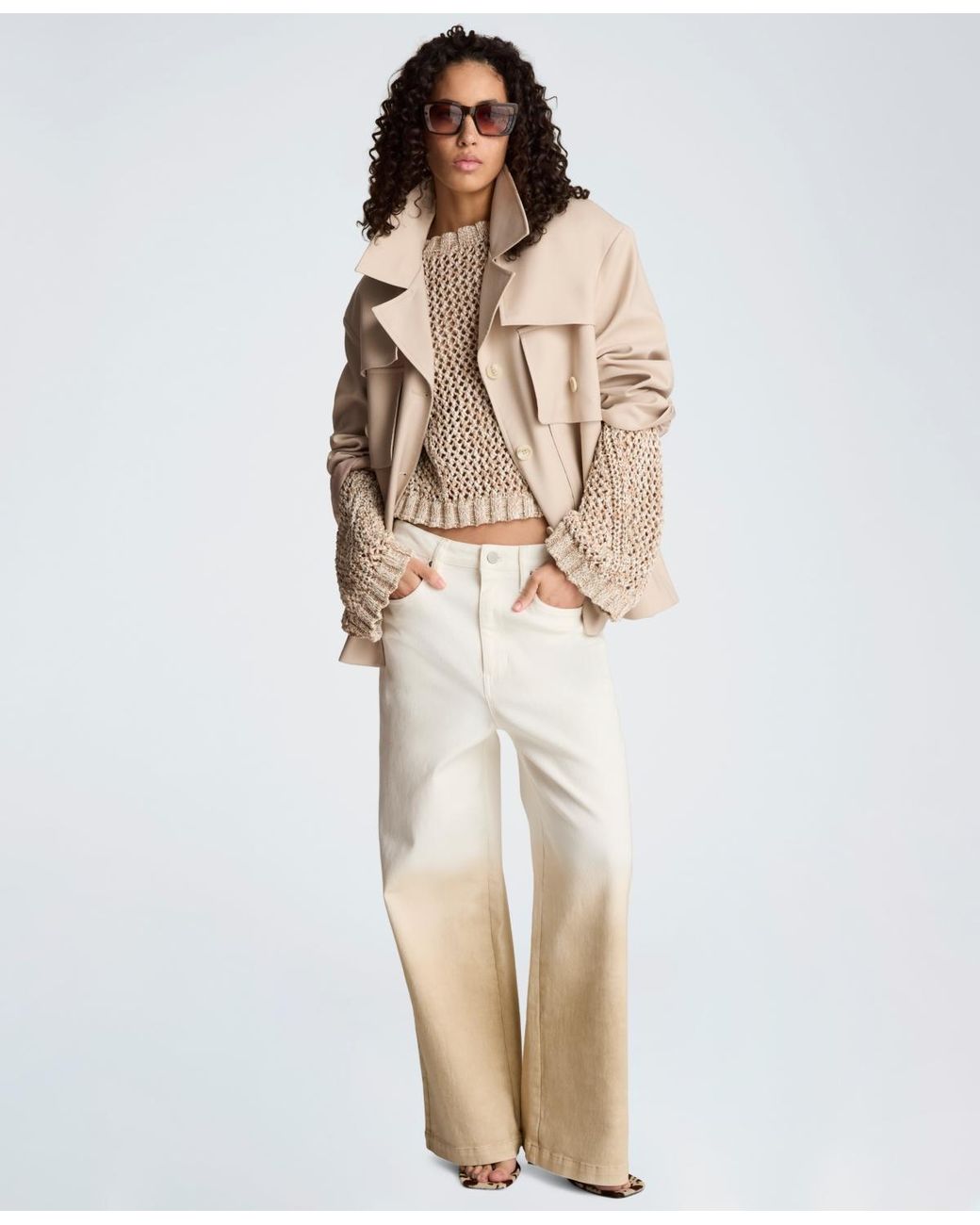 Kenneth Cole Natural Multi-pocket Button-front Jacket