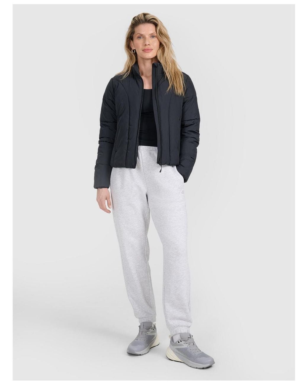 4F Blue Quilted Down Jacket With Synthetic Filling