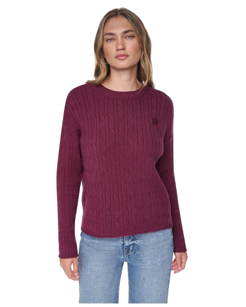 DKNY Purple Crewneck Sweater