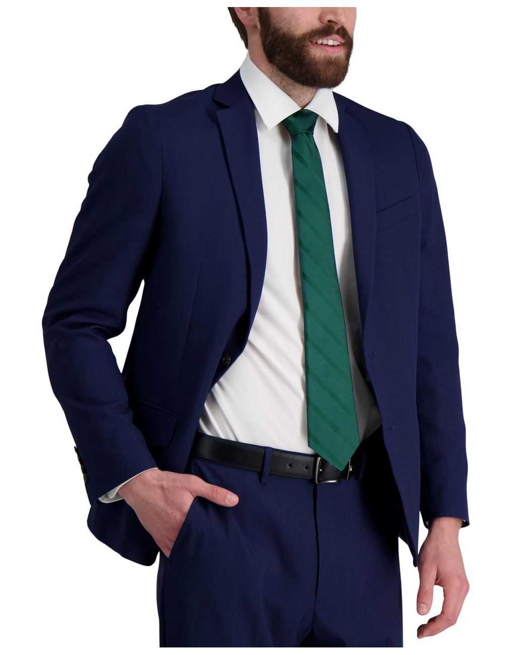 Tommy Hilfiger Green Solid Textured Stripe Tie for men