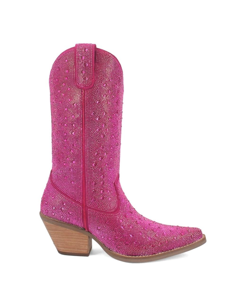 Dingo Pink Silver Dollar Leather Boots
